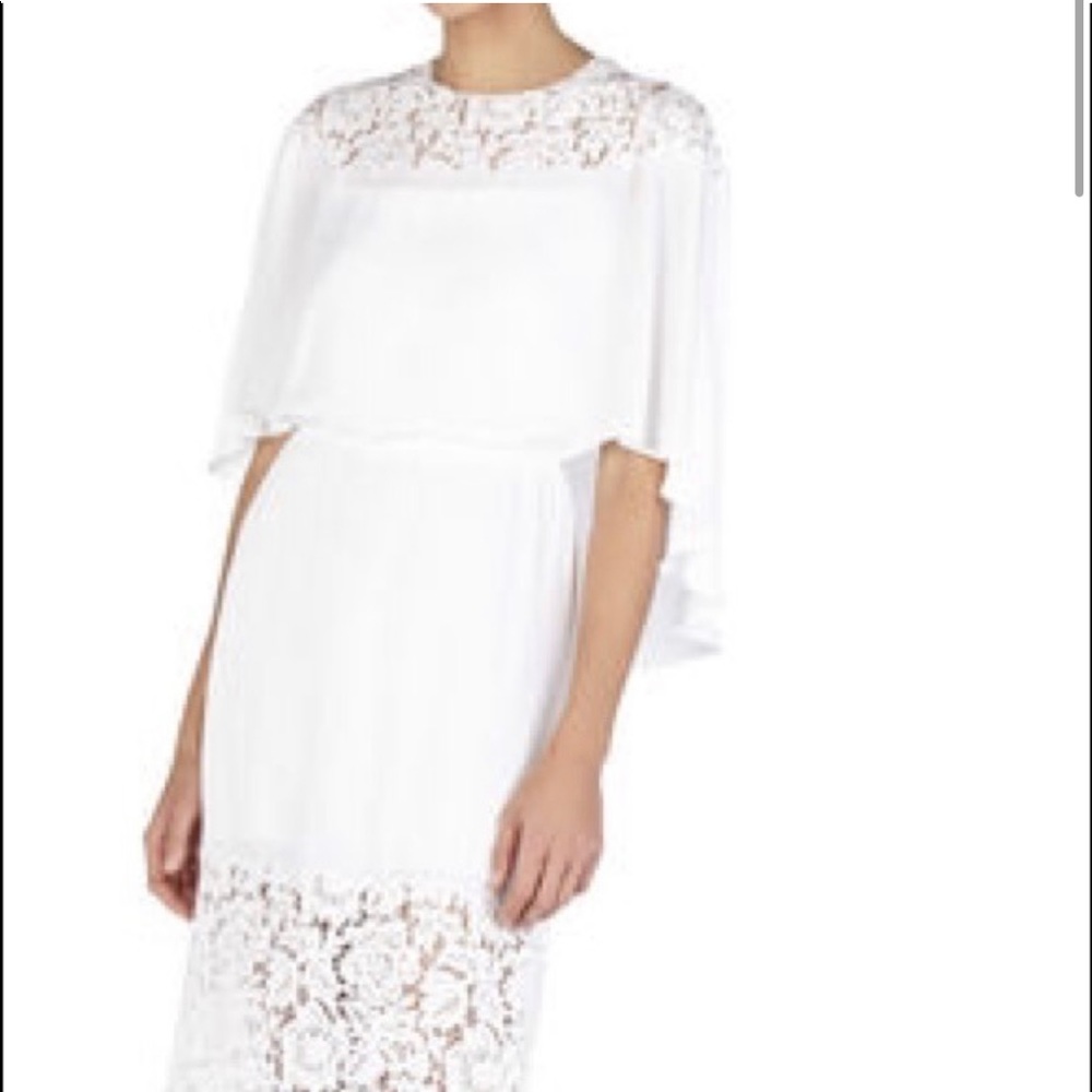 Bcbg LACIE LACE-BLOCKED CAPE DRESS Size XXS great for Easter!